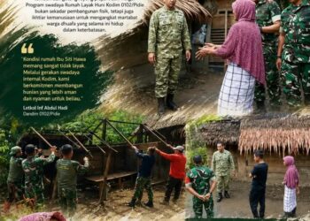 TNI Hadir Untuk Rakyat, Swadaya Kodim Pidie 0102/Pidie Harapan Baru Nek Siti Hawa Tangse