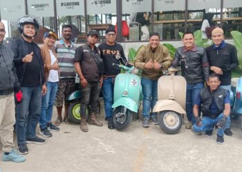 Sinergi Polres Lhokseumawe dan komunitas Vespa dalam kegiatan bakti sosial di Aceh Utara
