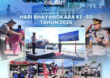 Polres Pidie Gelar Upacara Dan Tabur Bunga Di Laut Dalam Rangka HUT Bhayangkara Ke-80