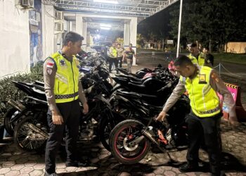 Polres Aceh Utara Amankan 16 Motor Knalpot Brong