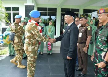 Wabup Bener Meriah Sambut Kepulangan Satgas Kongo Yonif 114