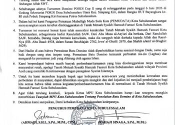 Mubalig Muda Subulussalam Tolak Turnamen Batu Domino