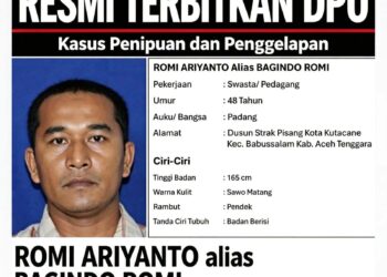 Kasus Penipuan, Polres Aceh Tenggara Buru Bagindo Romi