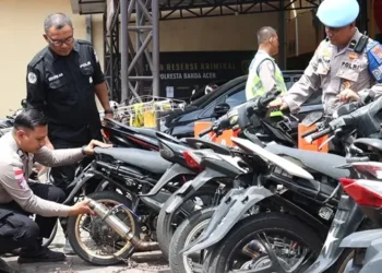 Satlantas Polresta Banda Aceh Sita 80 Sepeda Motor Berknalpot Brong Selama Juli 2026
