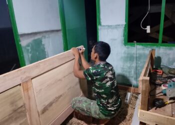 TMMD Kodim 0102/Pidie Bangun Kandang Ayam untuk Ketahanan Pangan