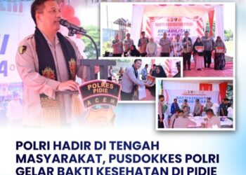 Pusdokkes Polri Gelar Bakti Kesehatan Akbar di Pidie
