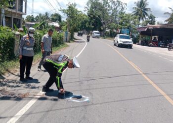 Laka Lantas Blang Dalam, Polisi Sigap Amankan TKP