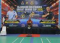 Wakapolda Aceh Brigjen Pol Latif Usman secara simbolis membuka kejuaraan bulutangkis Dansatbrimob Cup 2026 di Hall PB Pasha Jaya, Banda Aceh.